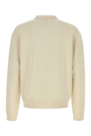 A.P.C. Mens Ivory Wool Kevin Cardigan Ecru Exterior: Maglieria Sweater