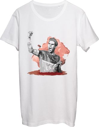 Generic Tennis Player Victory Portrait Mens White T-Shirt Medium