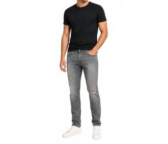 Hudson Blake Slim Straight Distressed Jeans In Bronx Wash