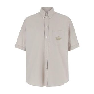 Fendi Mens Logo Embroidered Button Down Shirt, Size Small