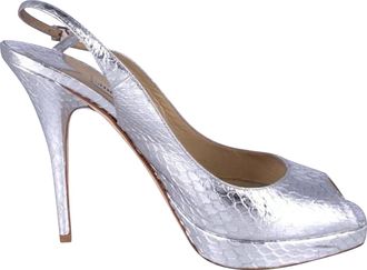 Jimmy Choo London Clue Pumps in Silver Leather