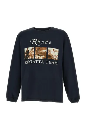 Rhude Black Regatta Cotton Printed T-Shirt