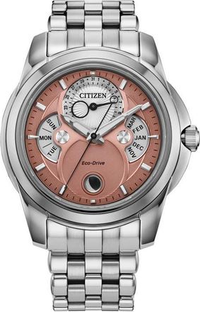 Citizen Calendrier Bracelet Watch, 41.8mm in Silver-Tone Pink at Nordstrom
