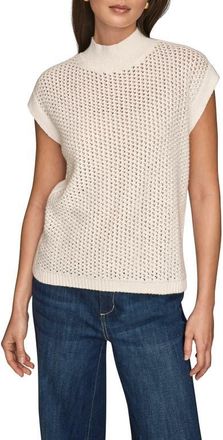 DKNY Open Stitch Cap Sleeve Sweater in Cream at Nordstrom, Size X-Small