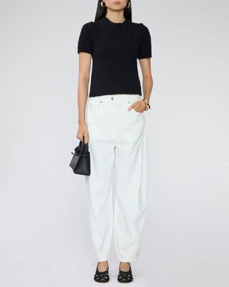 Tibi Serviette Baby Tee In Black