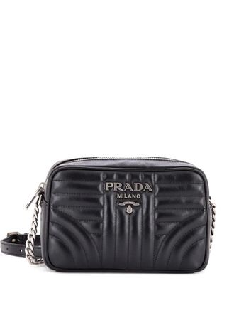 Prada Camera Bag Diagramme Quilted Leather Small crossbody bag - Zwart