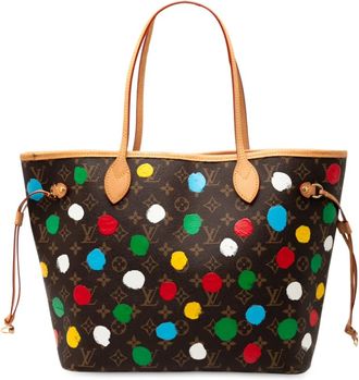 Louis Vuitton x Yayoi Kusama Borsa tote Neverfull MM con monogramma e pois 2021-2025 - Marrone