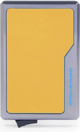 Piquadro Mag Safe Pop-up Kaarthouder - unisex - Portefeuilles - Geel - ONE Size - Leer - Accessoires