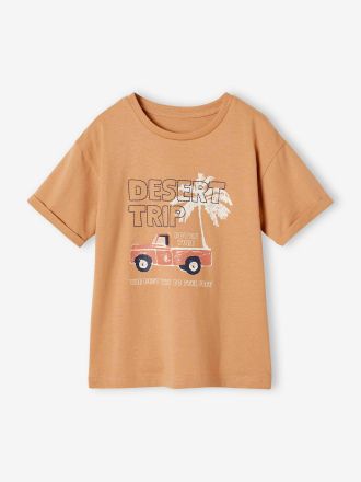 Vertbaudet Jungen T-Shirt mit Pick-up und Recycling-Baumwolle cappuccino