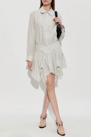 Alexander Wang Silk Shirt Dress, Womens, Cream