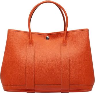 Herm&egrave;s Capucine Orange Country Leather Handbag Tote Bag (Pre-Owned)