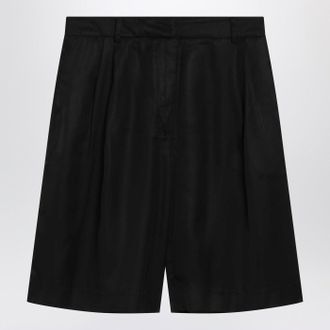 Frankie Shop Black Oversized Bermuda Shorts