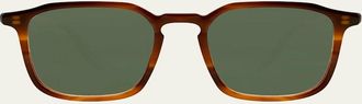 Barton Perreira Mens Keyhole-Bridge Acetate Rectangle Sunglasses