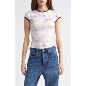 Diesel T-Unkyp Pig Print Ringer T-Shirt in Pink at Nordstrom, Size Xx-Small