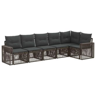 vidaXL Conjunto De Sof&aacute;s De Jard&iacute;n 6 Pcs Gris Y Gris Oscuro Vidaxl