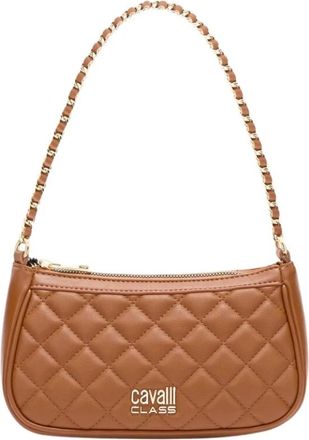Roberto Cavalli Schoudertas met Class Stiksels - Dames - Schoudertassen - Bruin - ONE Size - Polyester - Tassen