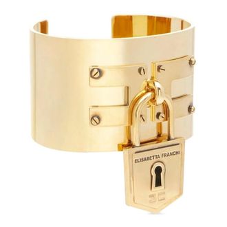 Elisabetta Franchi Padlock Bangle - female - Elisabetta Franchi - Bracelets - Yellow - ONE SIZE - Accessories