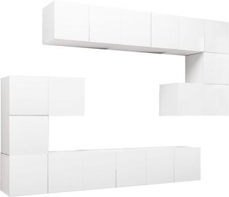 vidaXL 10 Piece TV Cabinet Set White Engineered Wood vidaXL