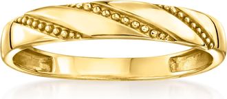 Ross-Simons Italian 10kt Yellow Gold Beaded Stripe Ring
