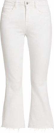 L'agence Womens Kendra High Rise Crop Flare Jeans In Blanc Coated