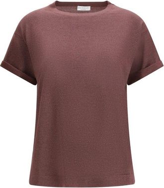 Brunello Cucinelli Bordeaux Nylon Womens T-Shirt