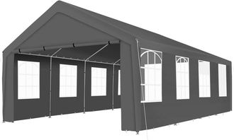 TecTake Carpa, estructura de acero, impermeable, protecci&oacute;n uv 50+, gris