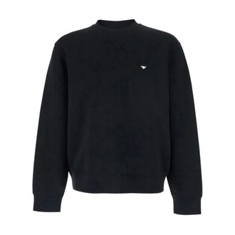 Emporio Armani Hoodies & sweatvesten, Heren, Zwart, XL, Katoen, Cotton Crewneck Sweatshirt