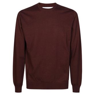 Alpha Studio Round-neck Knitwear, male, Brown, Size: 2XL T-Shirt Girocollo ML
