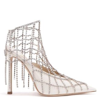 Jimmy Choo London Scotty 110 Crystal Chains Nappa Mules