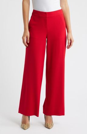 Tahari by ASL Wide Leg Pants in Lipstick at Nordstrom, Size 16P