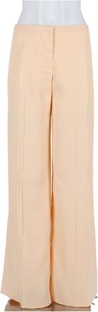 Alberta Ferretti Pink High-Waist Crease Detail Viscose Wide-Leg Pants