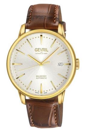 Gevril Group Wall Street Swiss Automatic Bracelet Watch, 39mm in Brown at Nordstrom Rack