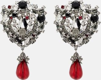Saint Laurent Crystal-embellished clip-on earrings
