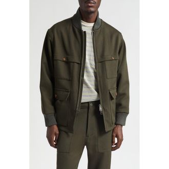 Beams Fielder Wool Jacket in Green at Nordstrom, Size Medium