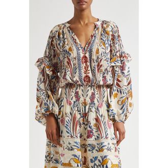 Farm Rio Romantic Lightness Ruffle Top in Romantic Lightness C at Nordstrom Rack, Size X-Small