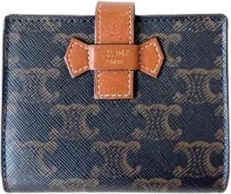 Celine Pre-owned Triumphal Canvas Portemonnee - Dames - Vintage Accessoires - Bruin - ONE Size - Leer - Vintage
