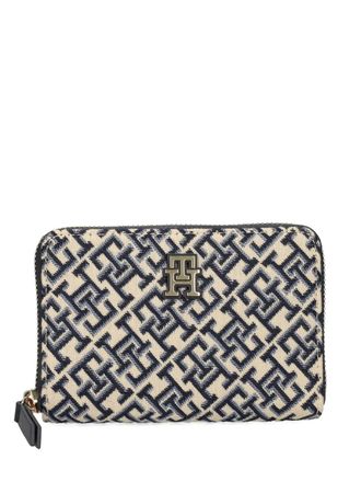 Tommy Hilfiger monogram zip-around purse - women - Polyester - One Size - Blue