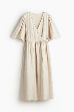H&M Wickelkleid aus Musselin - Beige