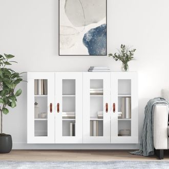 vidaXL Vidaxl - Armarios De Pared 2 Uds Madera De Ingenier&iacute;a Blanco