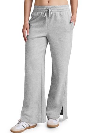 Beyond Yoga Luxefleece Side Slit Pant In Light Gray