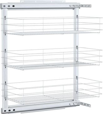 vidaXL Vidaxl - Cesta De Cocina Extra&iacute;ble 3 Niveles Plateada 47x25x56 Cm