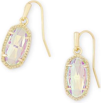 Kendra Scott Lee Gold Drop Earrings In Dichroic Glass