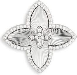 Eye Candy Los Angeles Oriana Cubic Zirconia Petal Brooch in Silver at Nordstrom Rack