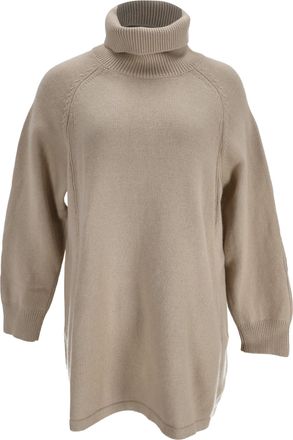 BA&SH Ba & sh Turtleneck Knitted Mini Dress in Beige Wool