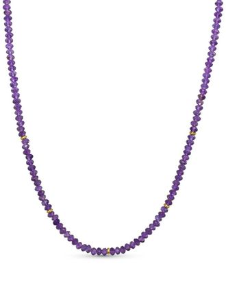 Jewelmak 14K African Amethyst Necklace