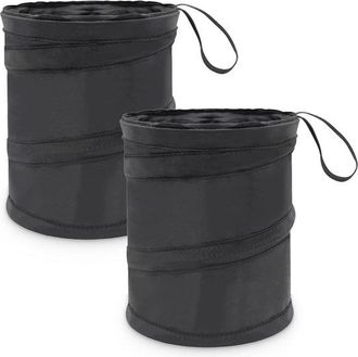 No Brand Cubo De Basura Para Coche De 2 Piezas, Plegable, Port&aacute;til, Para Uso Diario Y Viajes, Negro