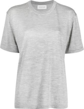 ARMARIUM M&eacute;lange Wolmix Crew Neck T-shirt - Dames - T-shirts - Grijs - S - Wol - Tops