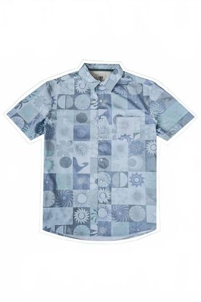 Vissla Mens Sun Dialed Short Sleeve Shirt In Aqua