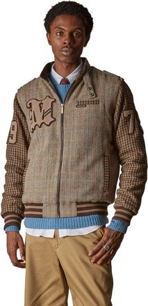Members Only Mens Tweed Wool Blend Varsity Jacket in Beige at Nordstrom, Size Xx-Large