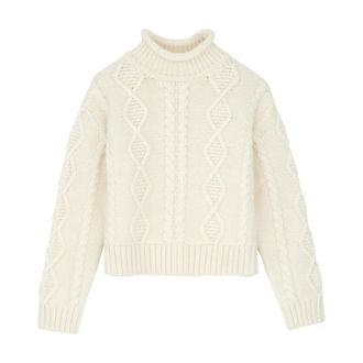 Skall Studio Turtlenecks, female, Beige, Size: L White Sun O-neck Jumper